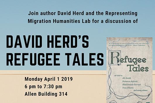 Flyer for Representing Migration Humanities Lab with author David Herd